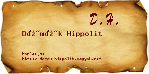 Dömök Hippolit névjegykártya